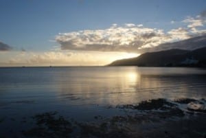 Calm conditions await the start of the swim leg.